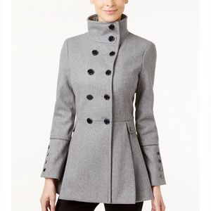 Calvin Klein grey petite peacoat